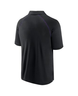 Men's Black Colorado Rockies Strong Alone Raglan Polo
