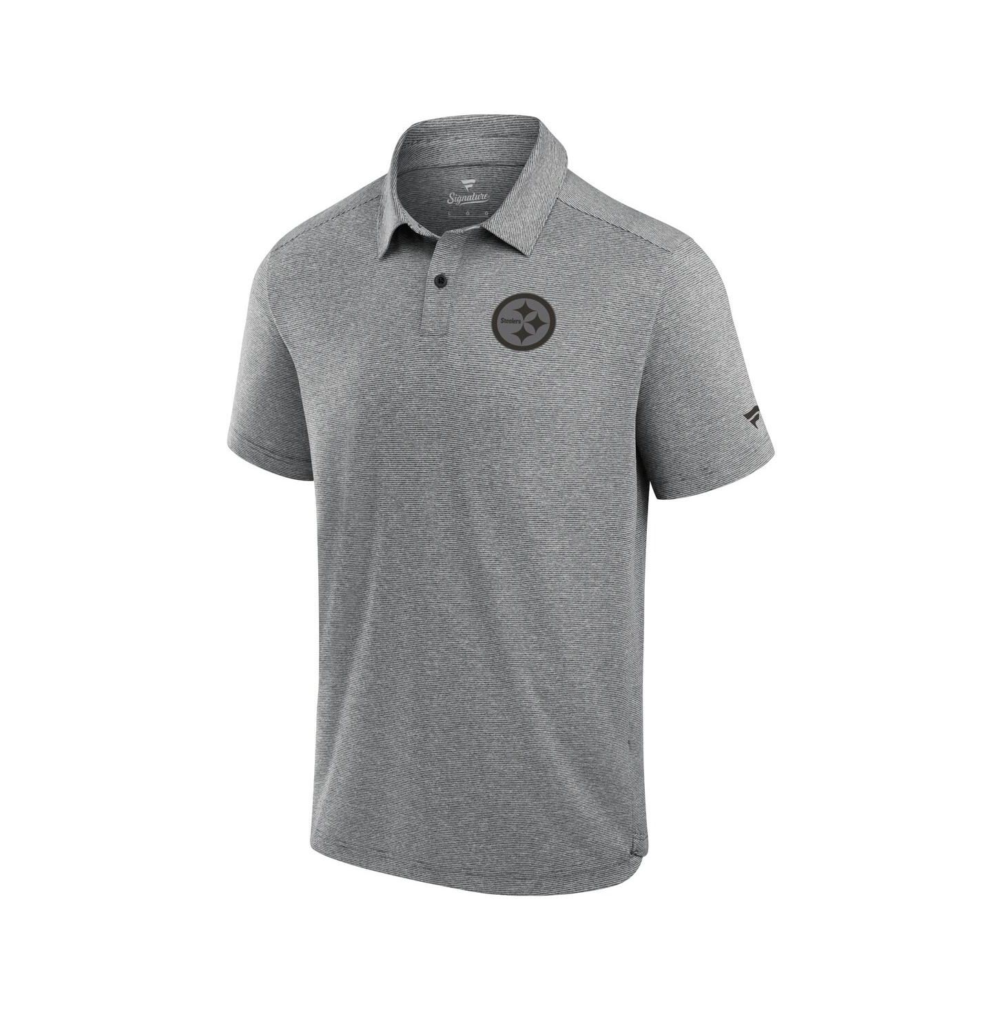 Мужское поло Fanatics Signature Gray Pittsburgh Steelers Front Office Tech Polo — фото 2