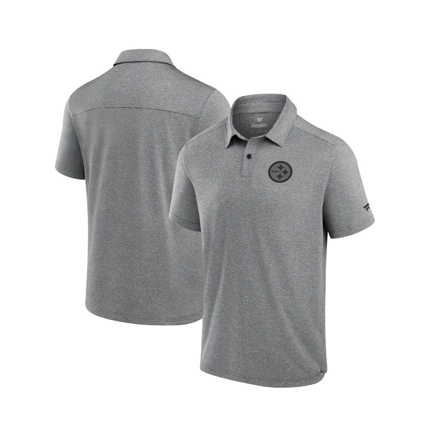 Мужское поло Fanatics Signature Gray Pittsburgh Steelers Front Office Tech Polo — фото 1
