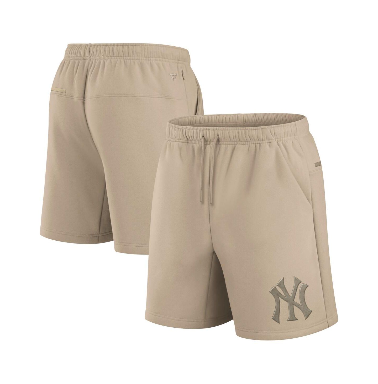 Шорты Fanatics Signature Khaki New York Yankees Elements Super Soft Fleece — фото 1