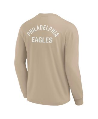 Men's and Women's Khaki Philadelphia Eagles Elements Super Soft Long Sleeve T-Shirt