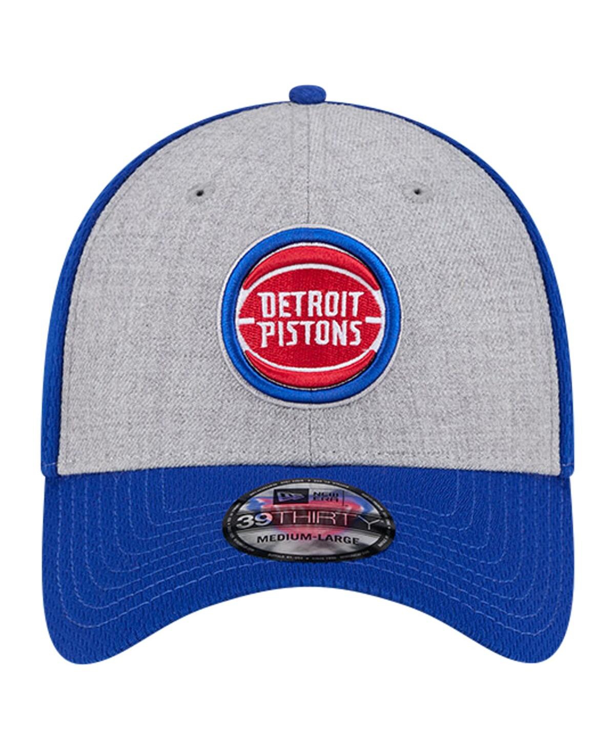 New Era Men'sBlue Detroit Pistons Two-Tone 39THIRTY Flex Hat - Heather Gray