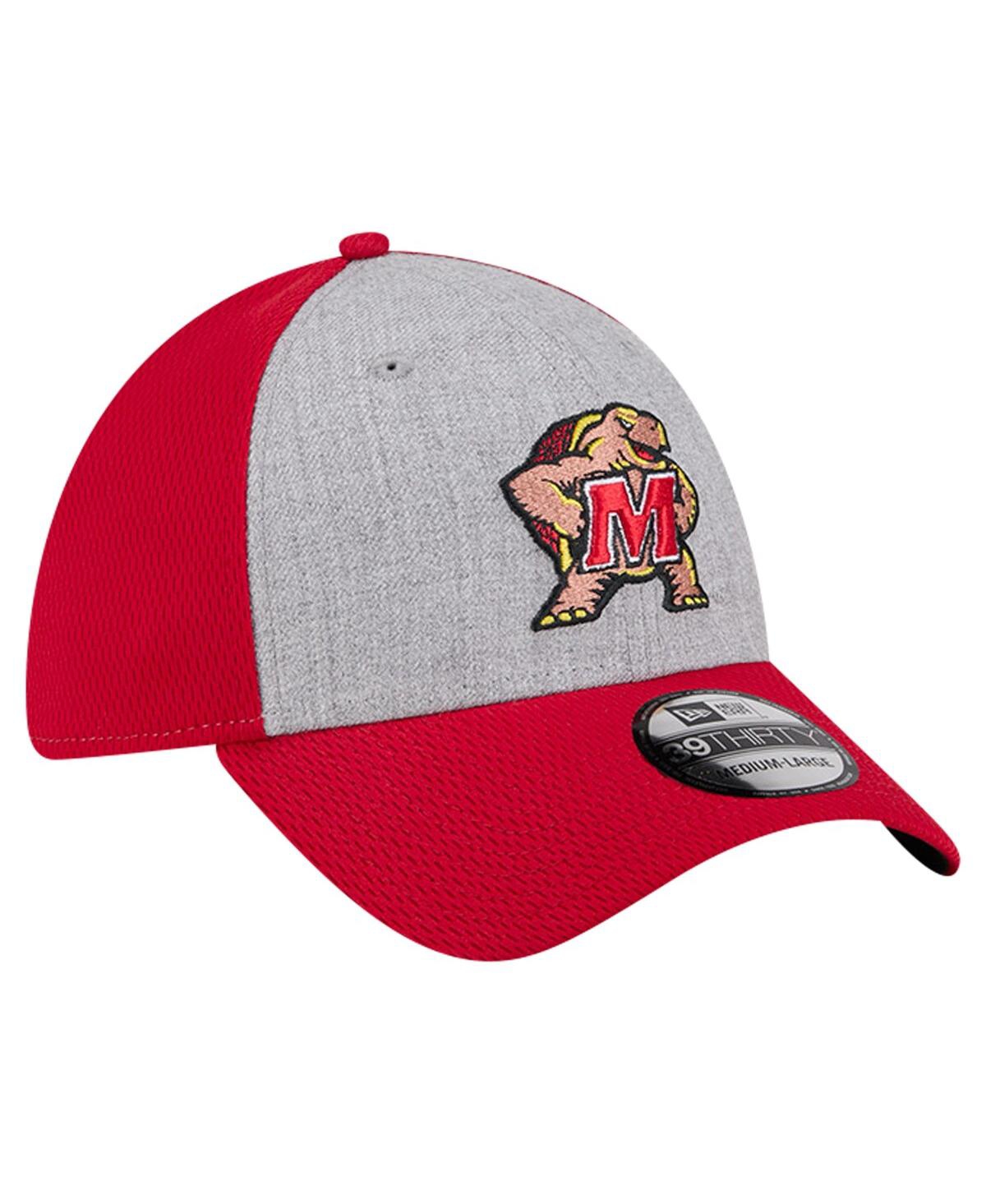 Shop New Era Men's Heather Gray/red Maryland Terrapins Two-tone 39thirty Flex Hat In Heather Gray,red