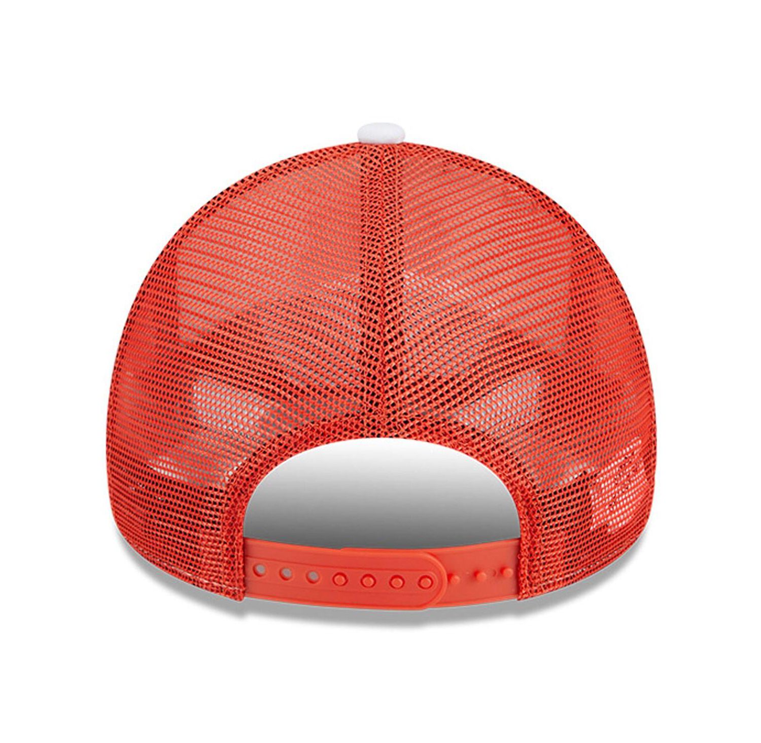 Men's White/Orange Clemson Tigers Court Sport Foam A-Frame 9FORTY Adjustable Trucker Hat