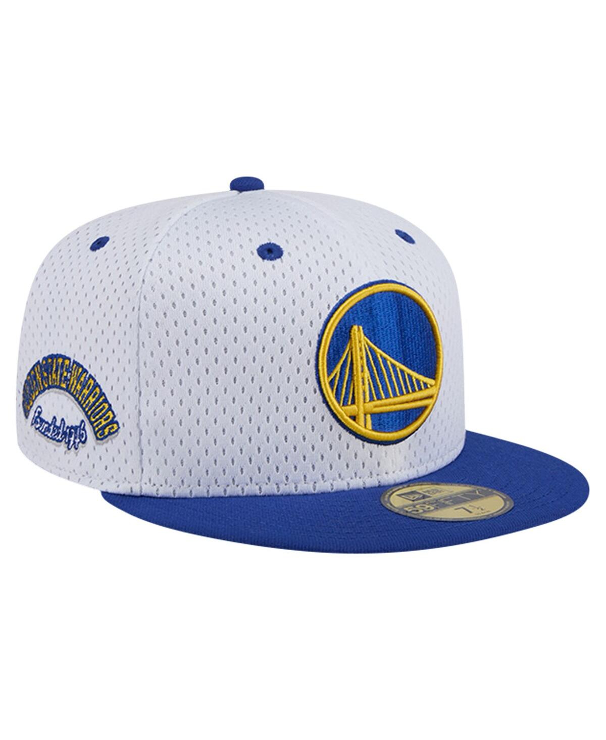 Shop New Era Men's White/royal Golden State Warriors Throwback 2tone 59fifty Fitted Hat In White Royal