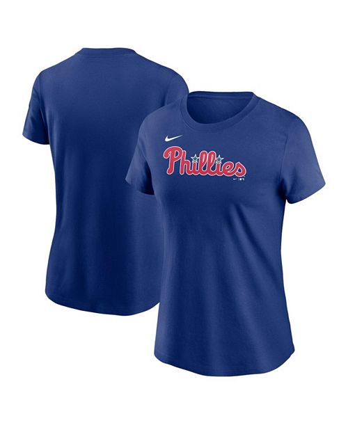 alfani Nike Women's Royal Philadelphia Phillies Wordmark T-Shirt Sports Fan Shop