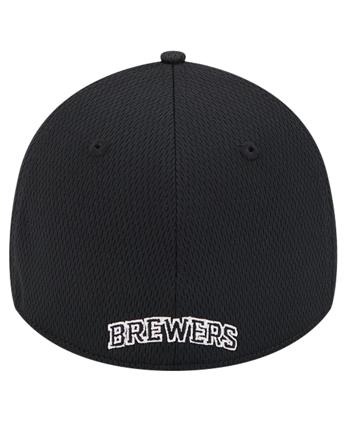 New Era Black Milwaukee Brewers A-frame 9forty Trucker Adjustable Hat In Black