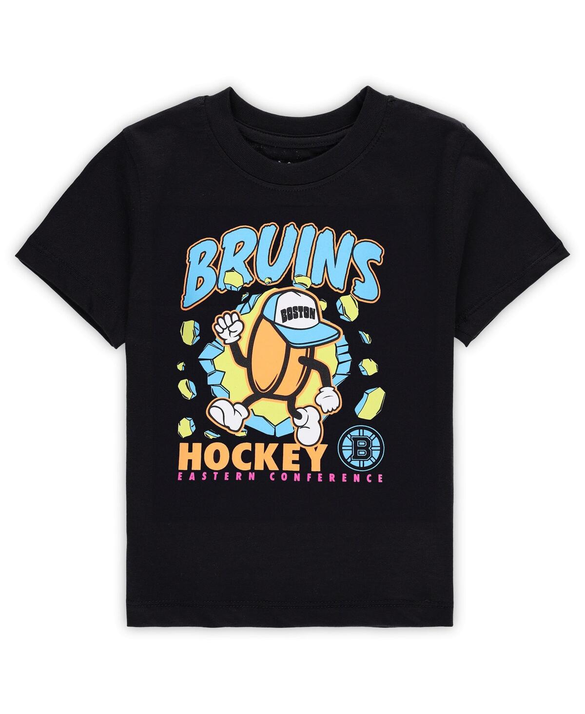 Outerstuff Toddler Black New York Rangers Break Through T-shirt In Black