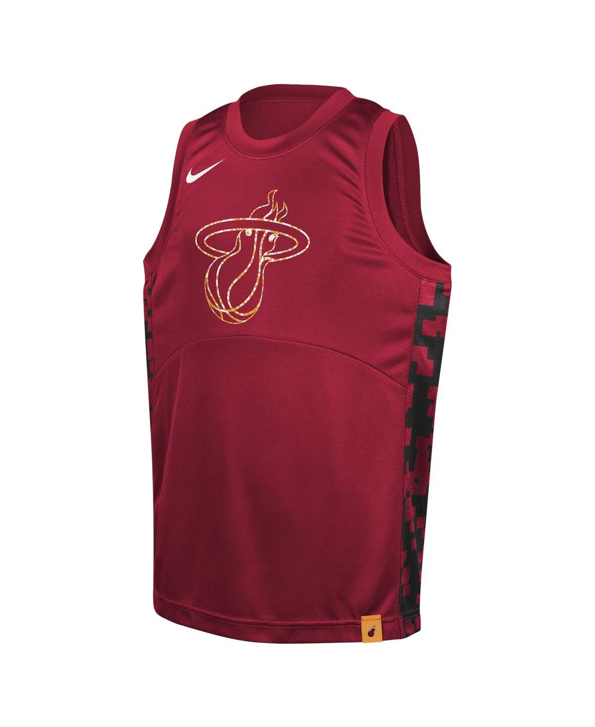 Nike Big Boys And Girls Red Miami Heat Courtside Starting Five Team Jersey In Red