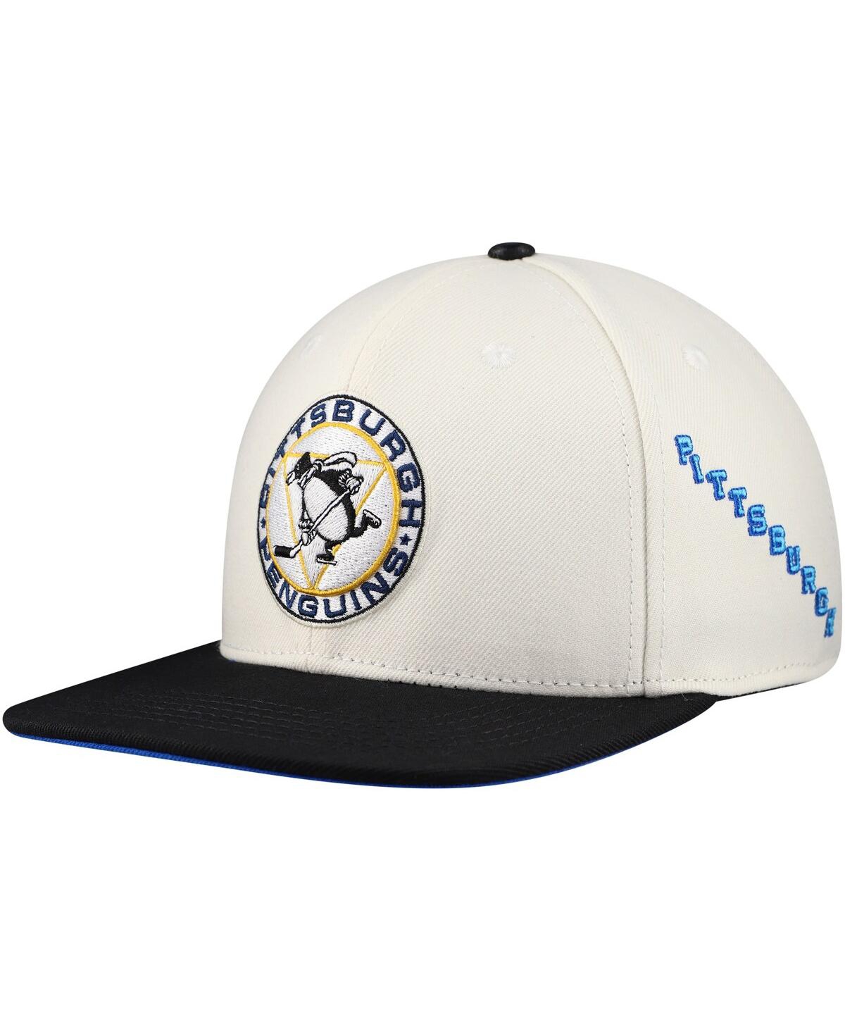 Men's Cream Pittsburgh Penguins Retro Classic Logo Snapback Hat - Cream