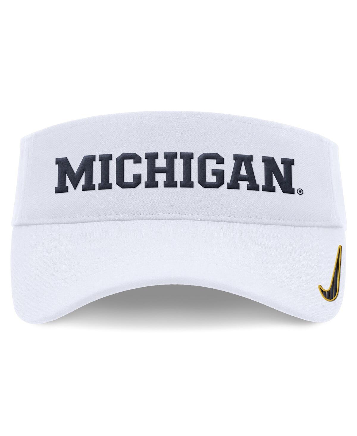 Nike Men's And Women's White Michigan Wolverines 2024 Sideline Fit Ace Visor Hat In White
