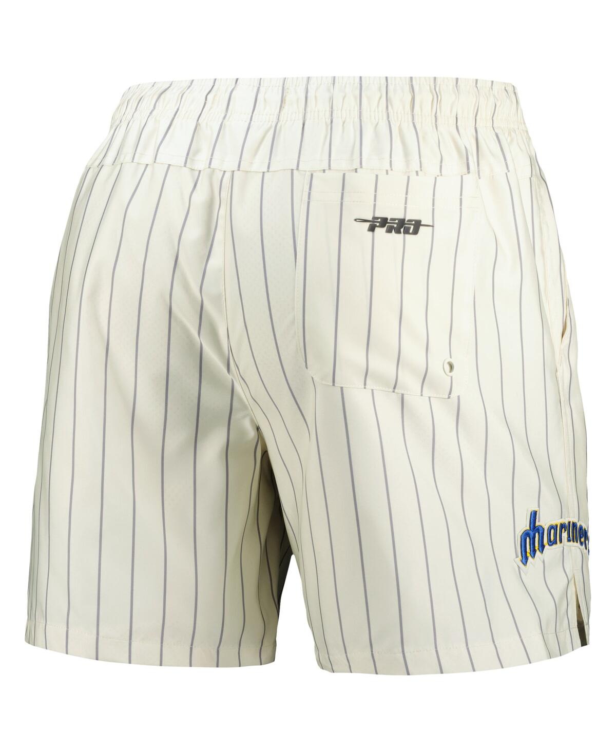 Pro Standard Men's Cream Seattle Mariners Pinstripe Retro Classic Woven Shorts In Cream