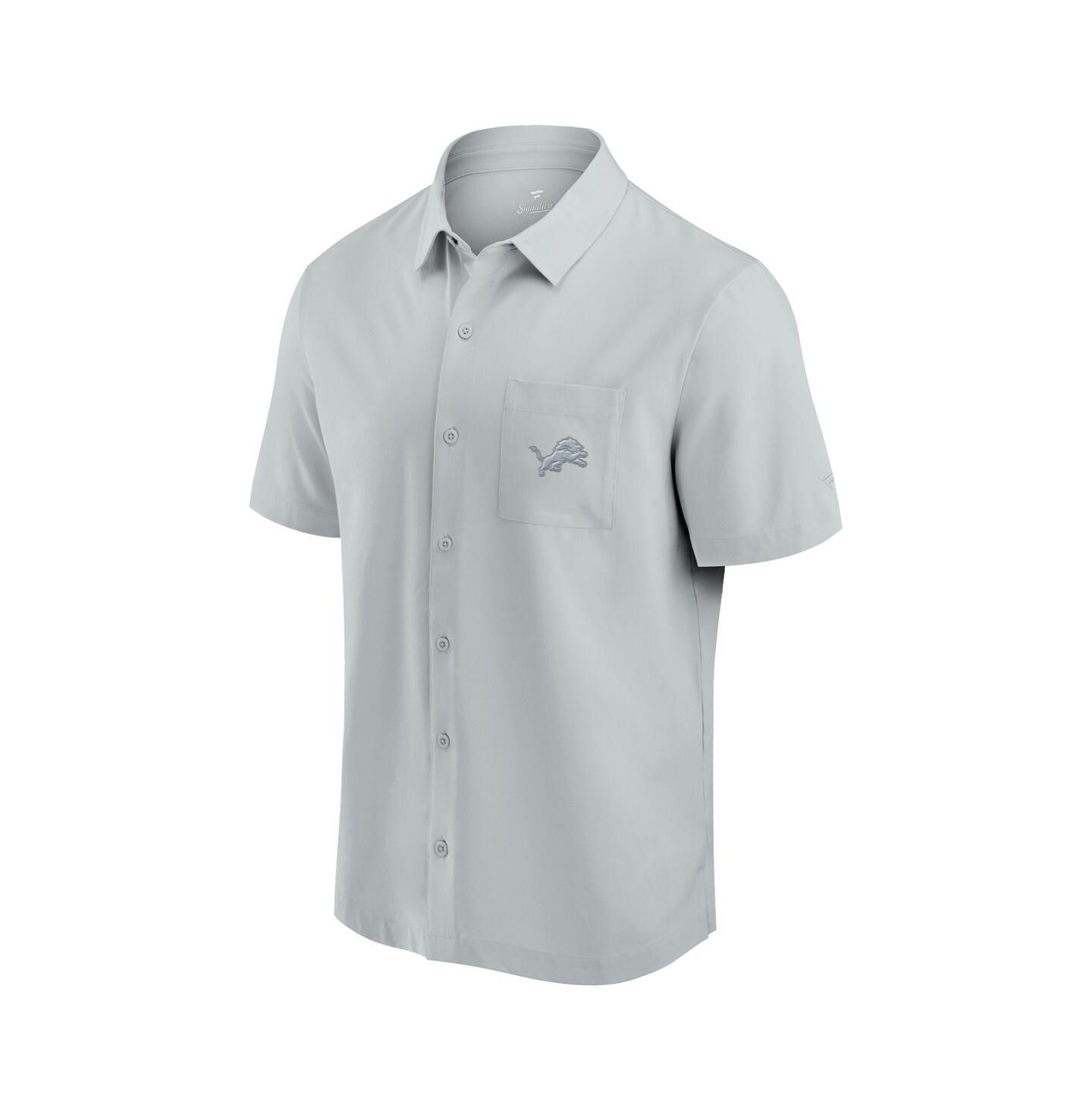Мужская рубашка Fanatics Signature Gray Detroit Lions Front Office Button-Up — фото 3