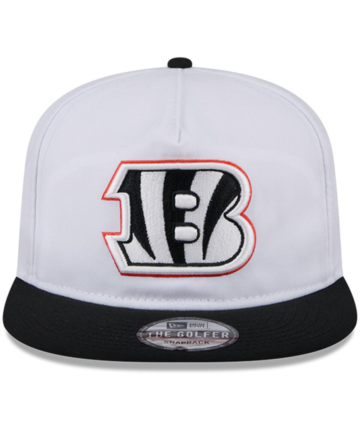 Shop New Era Men's White/black Cincinnati Bengals 2024 Nfl Training Camp Golfer Snapback Hat