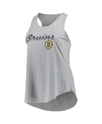Women's Heather Gray Boston Bruins Plus Size Racerback Tank Top