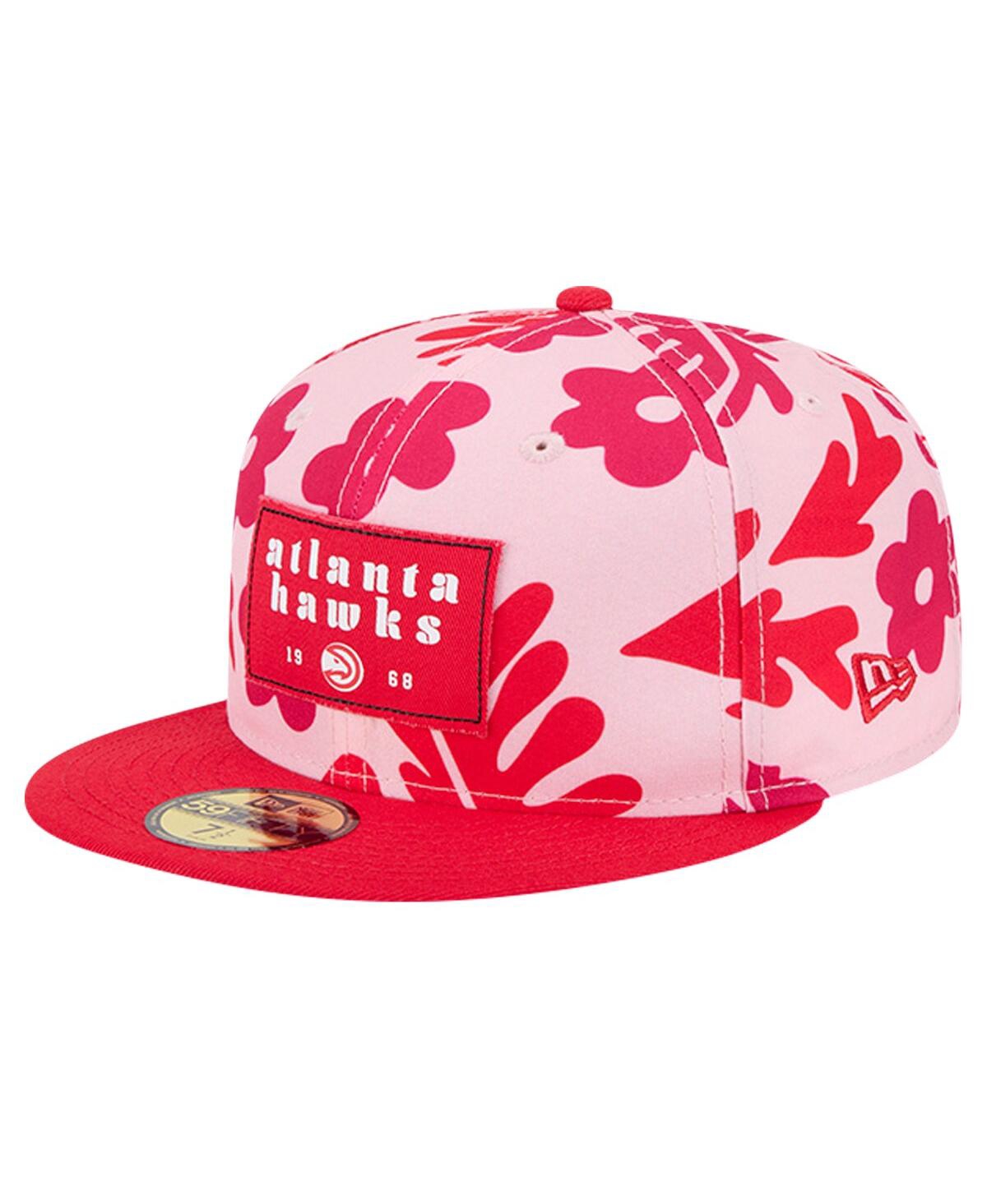 Men's Red Atlanta Hawks Palm Fronds 2-Tone 59FIFTY Fitted Hat - Red