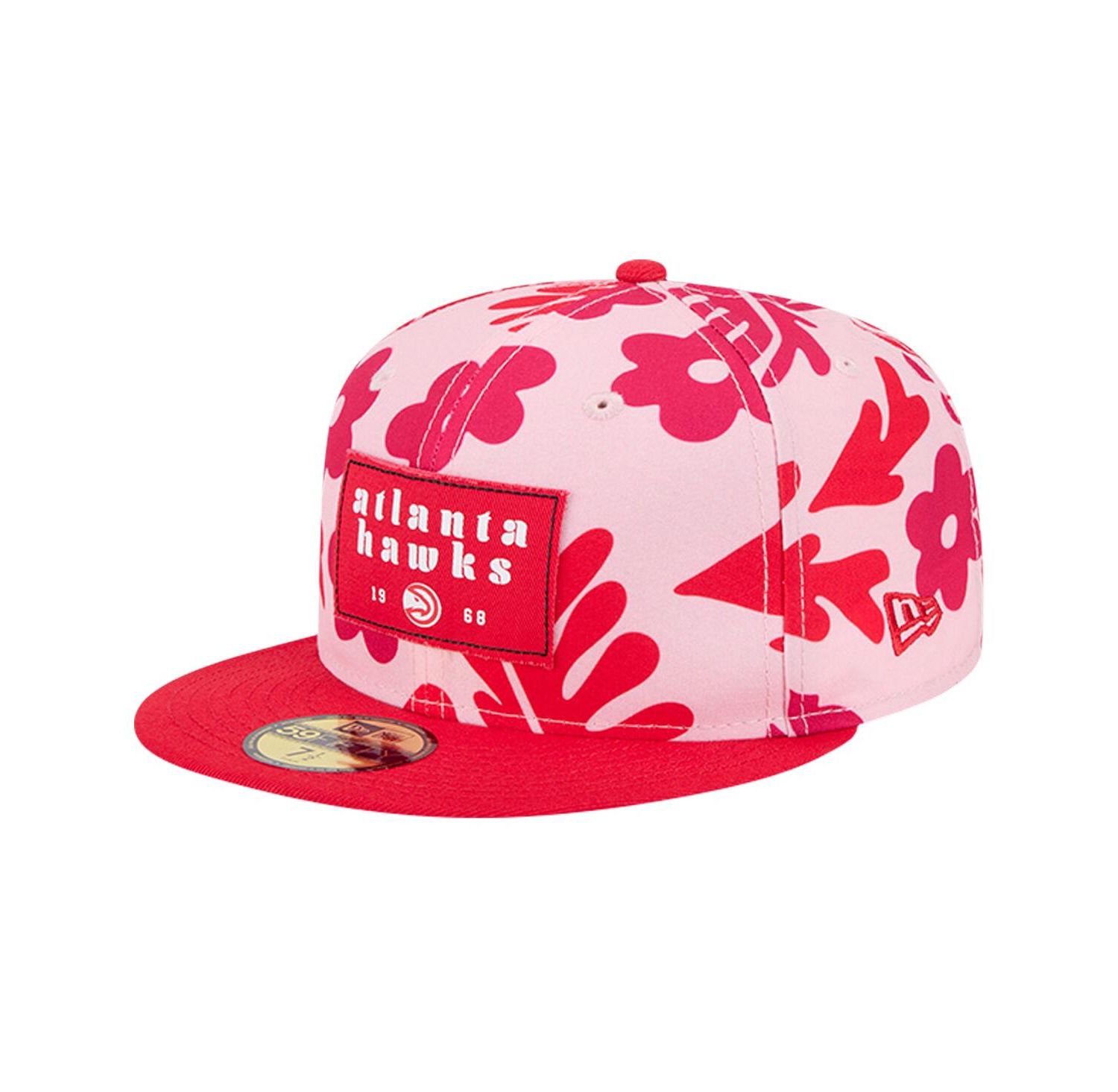 Men's Red Atlanta Hawks Palm Fronds 2-Tone 59FIFTY Fitted Hat