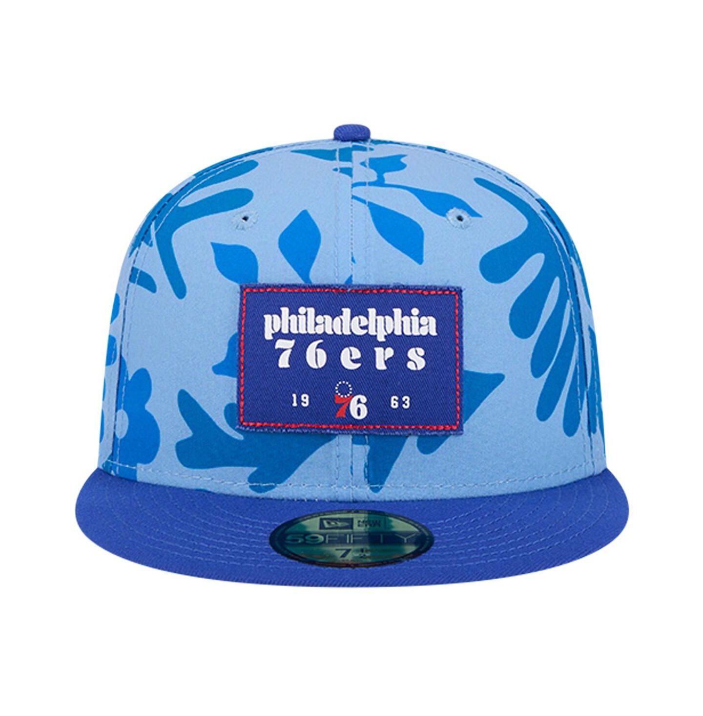 Мужская кепка New Era Royal Philadelphia 76ers Palm Fronds 2-Tone 59FIFTY Fitted Hat — фото 2