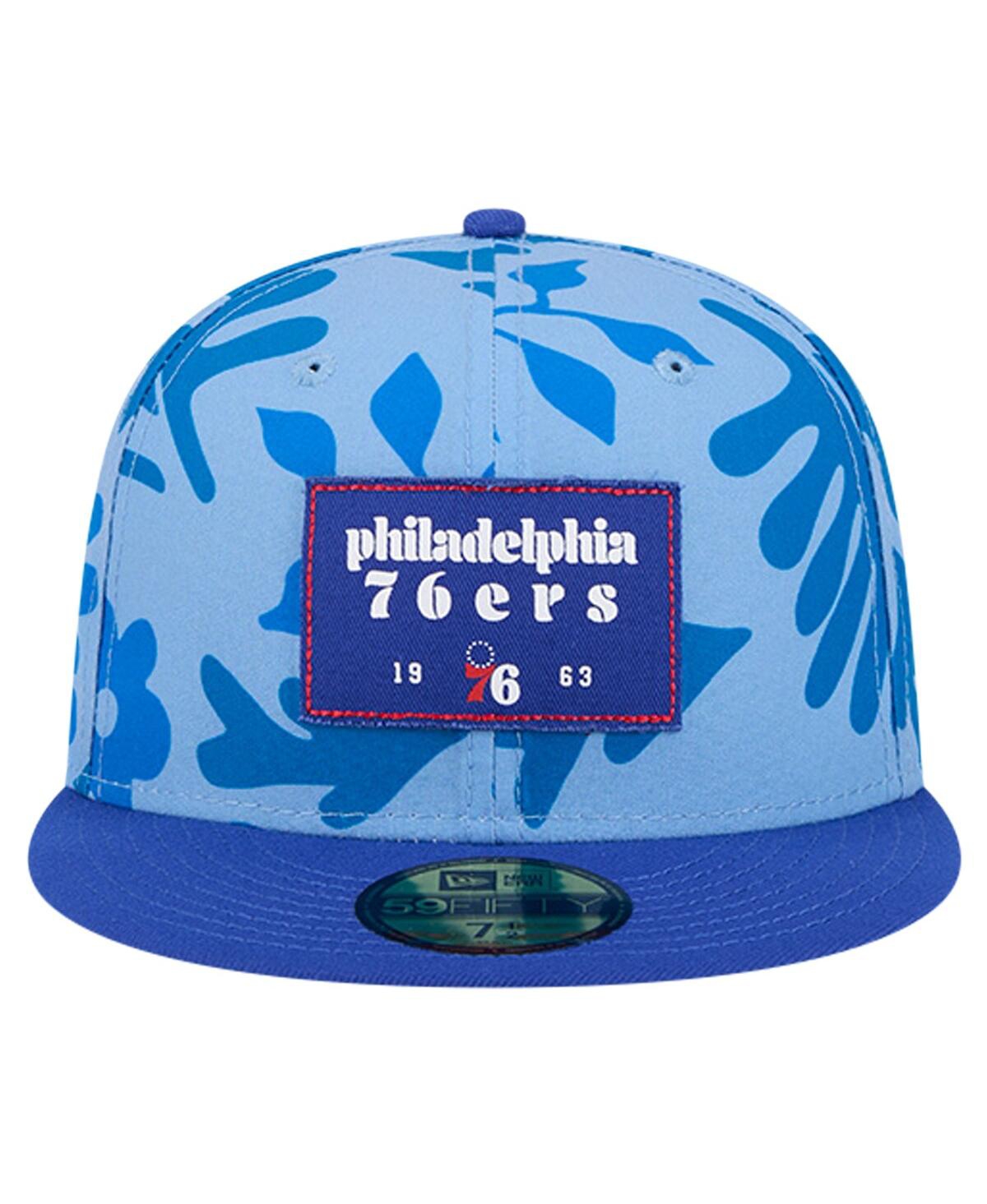 New Era Men's Royal Philadelphia 76ers Palm Fronds 2-tone 59fifty Fitted Hat In Royal