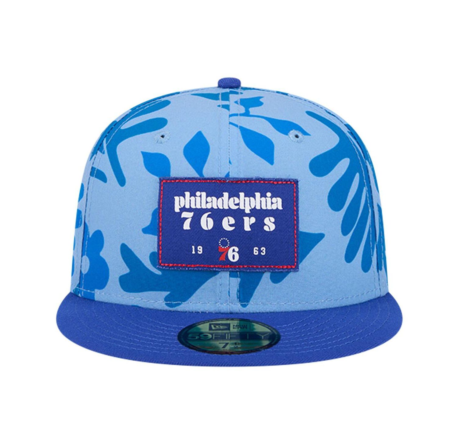 Men's Royal Philadelphia 76ers Palm Fronds 2-Tone 59FIFTY Fitted Hat