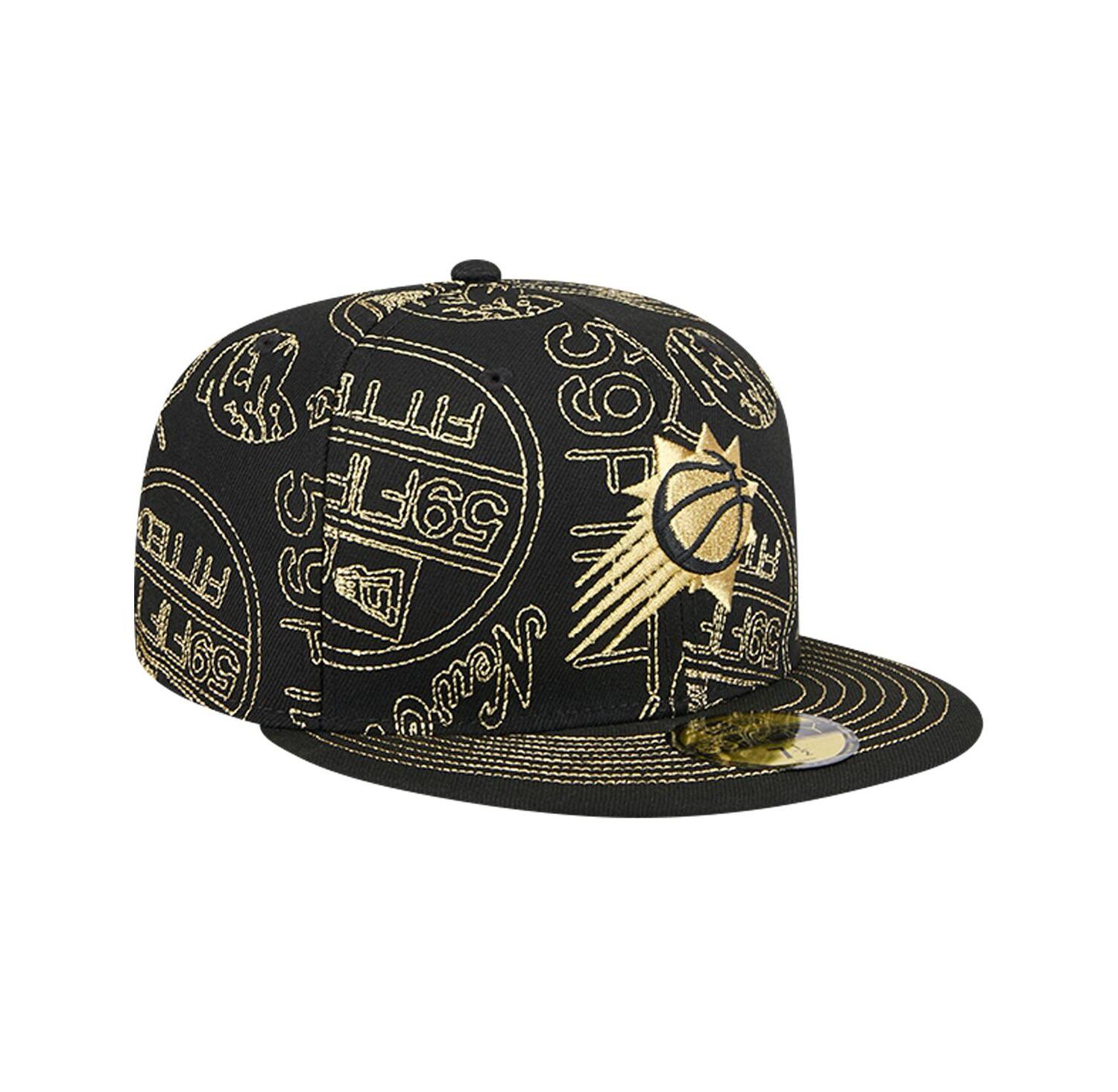 Men's Black Phoenix Suns 59FIFTY Day Allover Print Stencil Fitted Hat