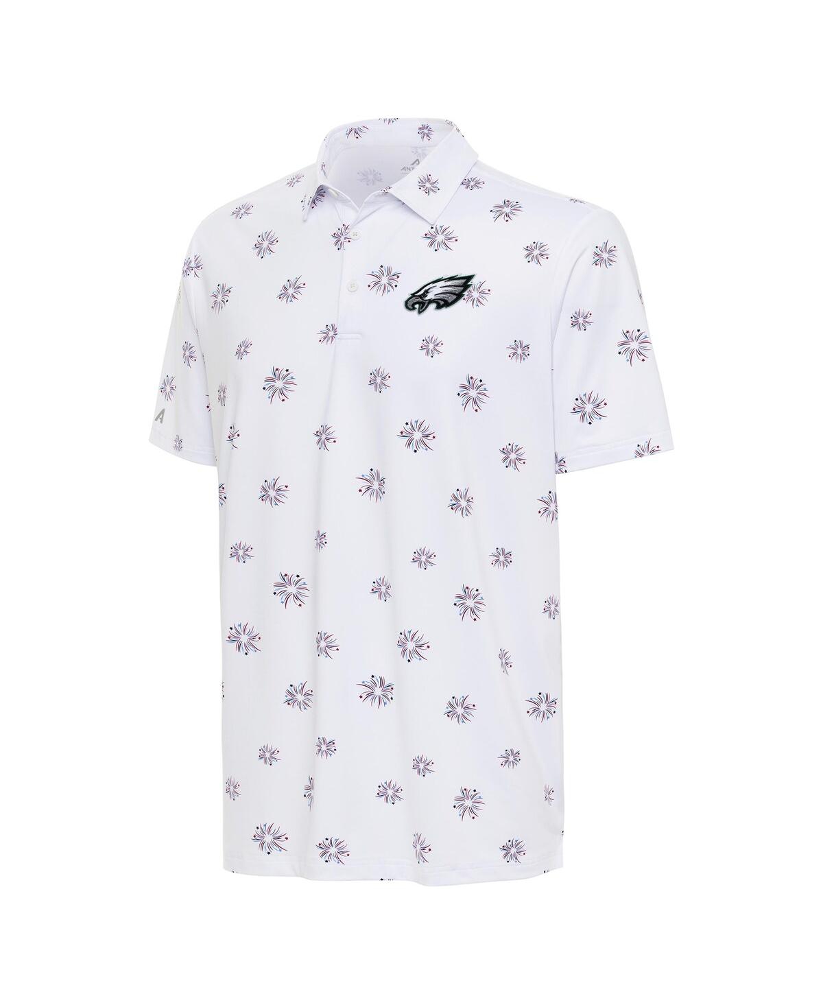 Antigua Men'sPhiladelphia Eagles Fireworks Polo - White