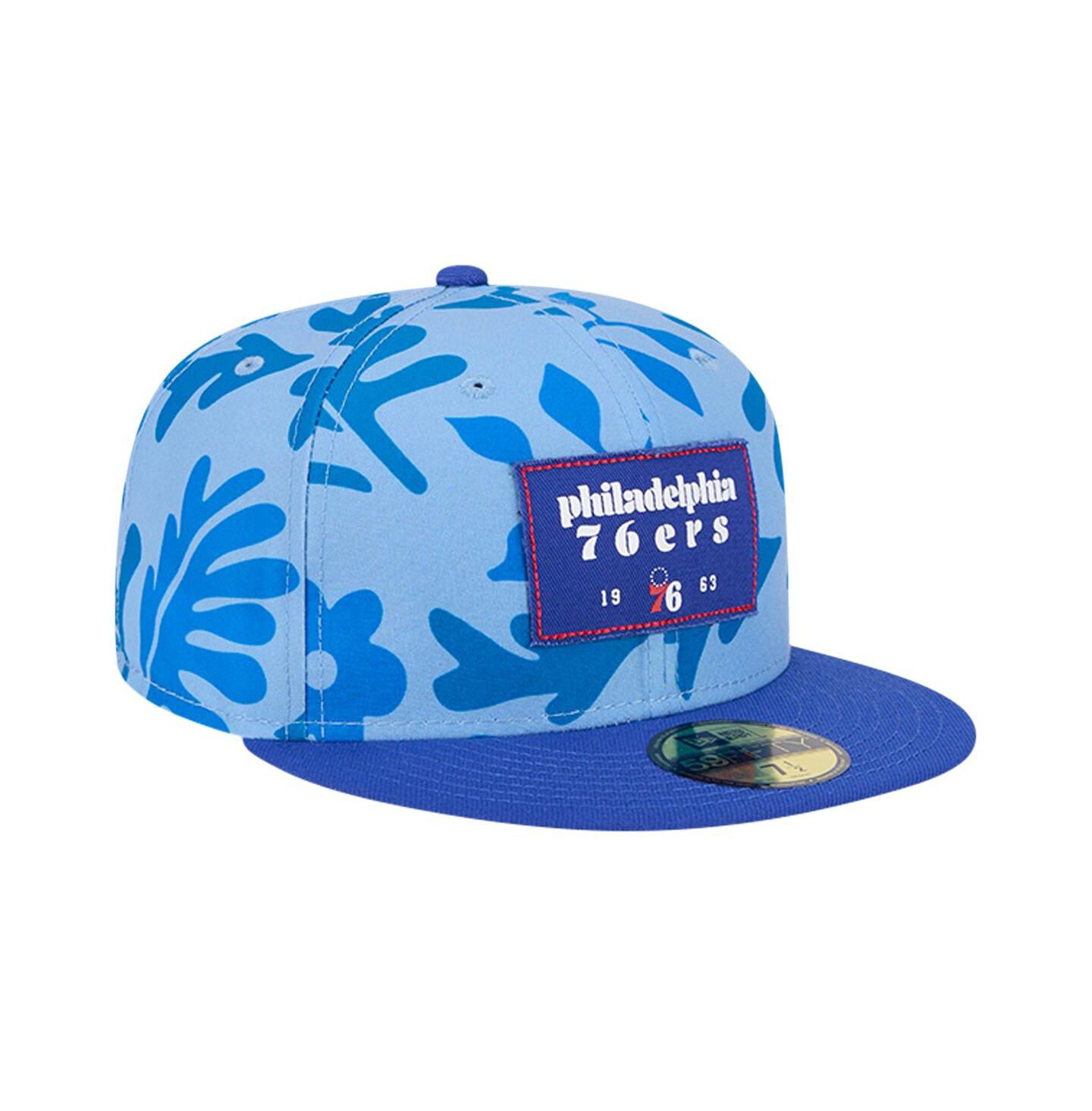 Мужская кепка New Era Royal Philadelphia 76ers Palm Fronds 2-Tone 59FIFTY Fitted Hat — фото 4