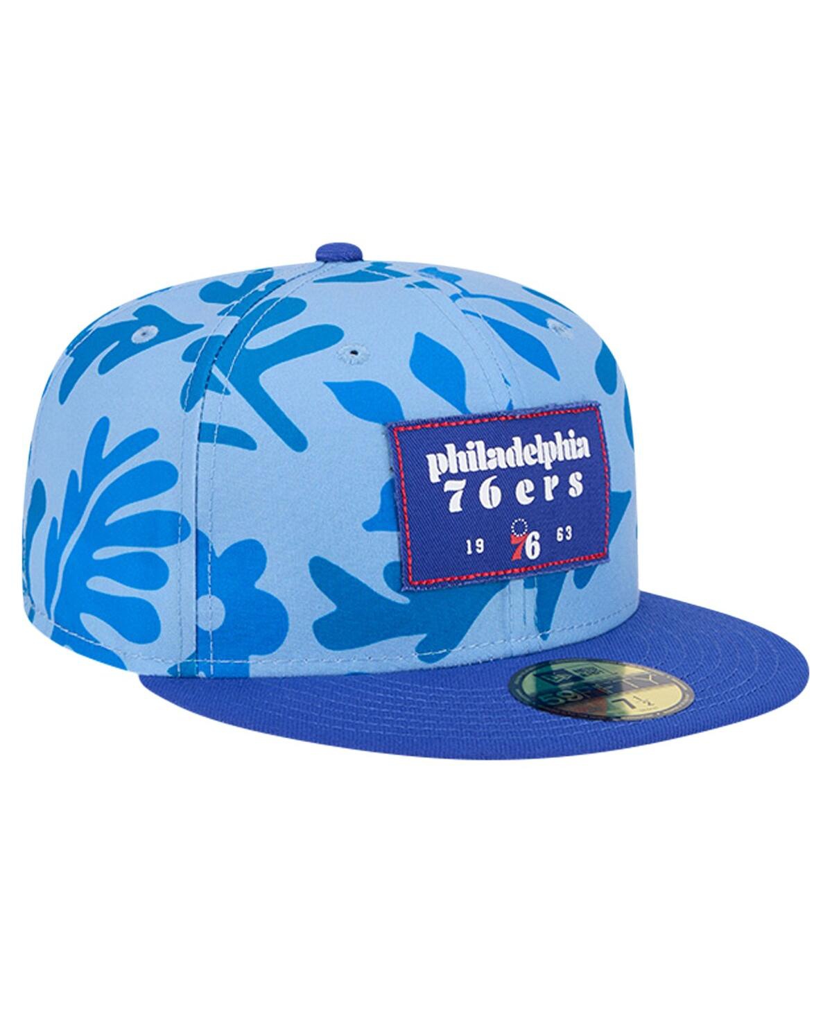 New Era Men's Royal Philadelphia 76ers Palm Fronds 2-tone 59fifty Fitted Hat In Royal