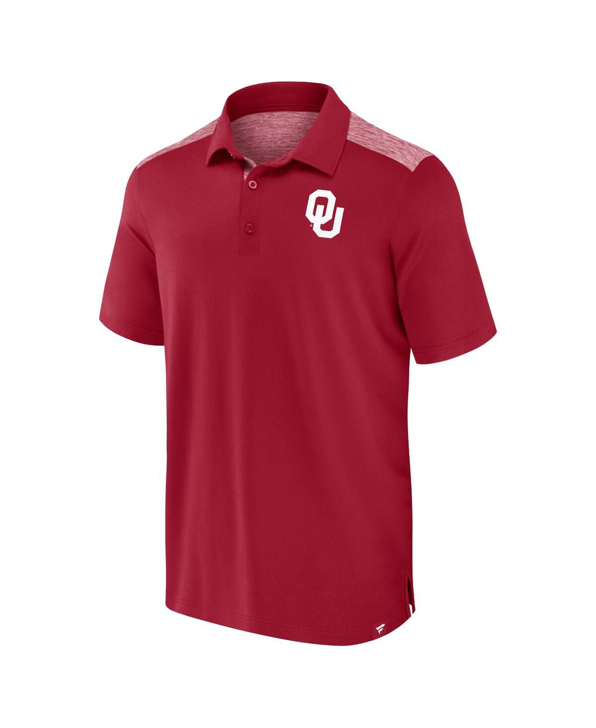 Fanatics Men's Crimson Oklahoma Sooners Long Shot Polo Shirt In Crimson,heather Red