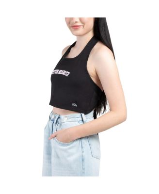 Women's Black Inter Miami CF Tailgate Halter Cropped Top