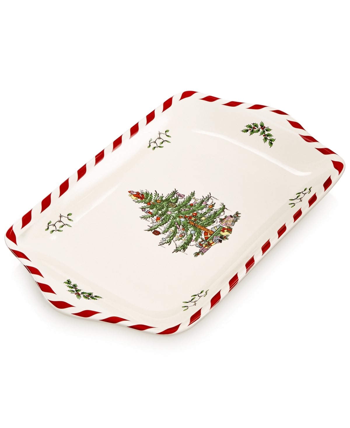 Spode Christmas Tree Dessert Tray In No Color