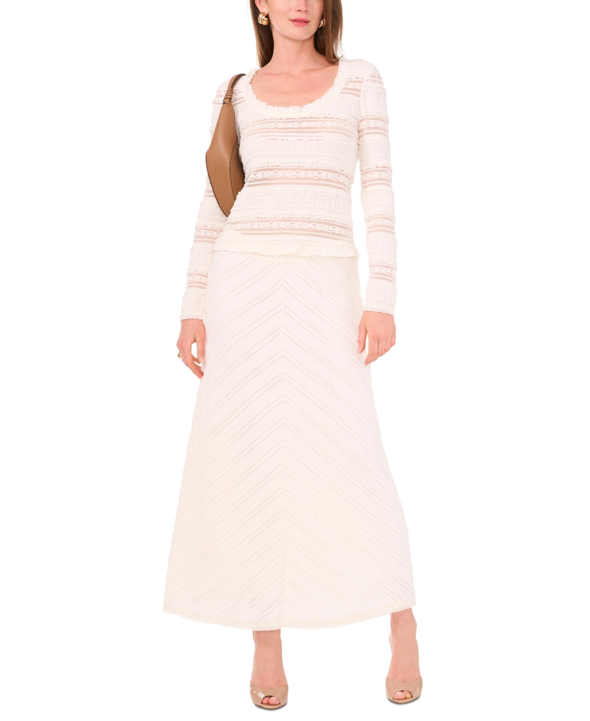 Shop 1.state Women's A-line Pull-on Maxi Skirt In New Ivory