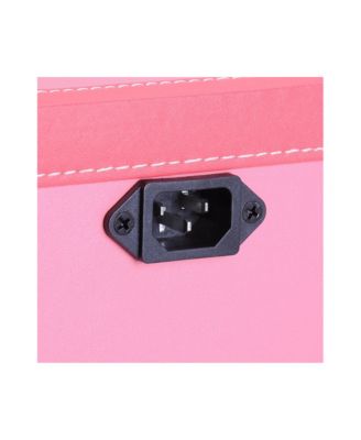 Rolling Makeup Case w/ Lights Mirror Cosmetic Aritist Studio Multi-function Pink