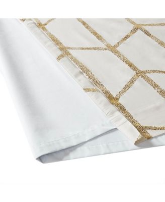 Raina Total Blackout Metallic Print Grommet Top Curtain Single Panel, 50"W x 63"L