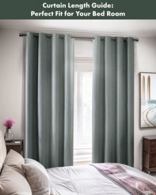 Maya Heathered Blackout Curtain 1 Panel for bedroom, Grommet top fit up to 1.25 inches rod Single Curtain Panel for Living Room, Width 50 length 54 inches, Pitch Black Ambiance Dusty Seafoam 1 Window Panel