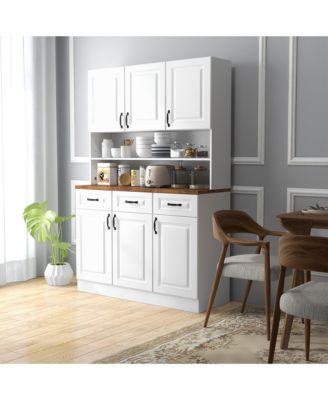 71" Kitchen Pantry, Farmhouse Storage Cabinet with Drawers,