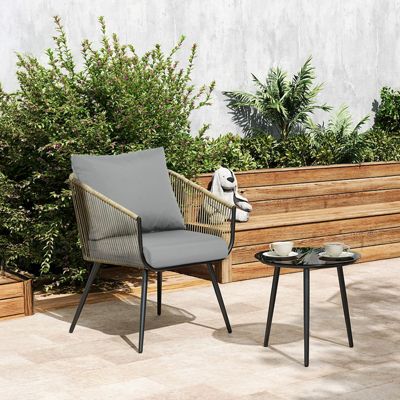 Outdoor Chair Cushions Set, 21"x21", Water Resistant Outdoor Deep Seat Cushions with Handle & Adjustable Straps.