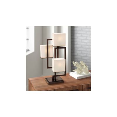 Lighting on the Square  Modern Table Lamp 24" High Roman Bronze  Metal Opal Glass Shade for Bedroom Living Room House Home Bedside