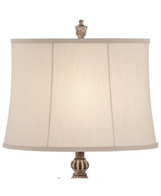 Barnes and Ivy Elle Traditional Table Lamp 33" Tall Antique Gold Florentine Off White Oval Shade for Bedroom Living Room Bedside Nightstand Office