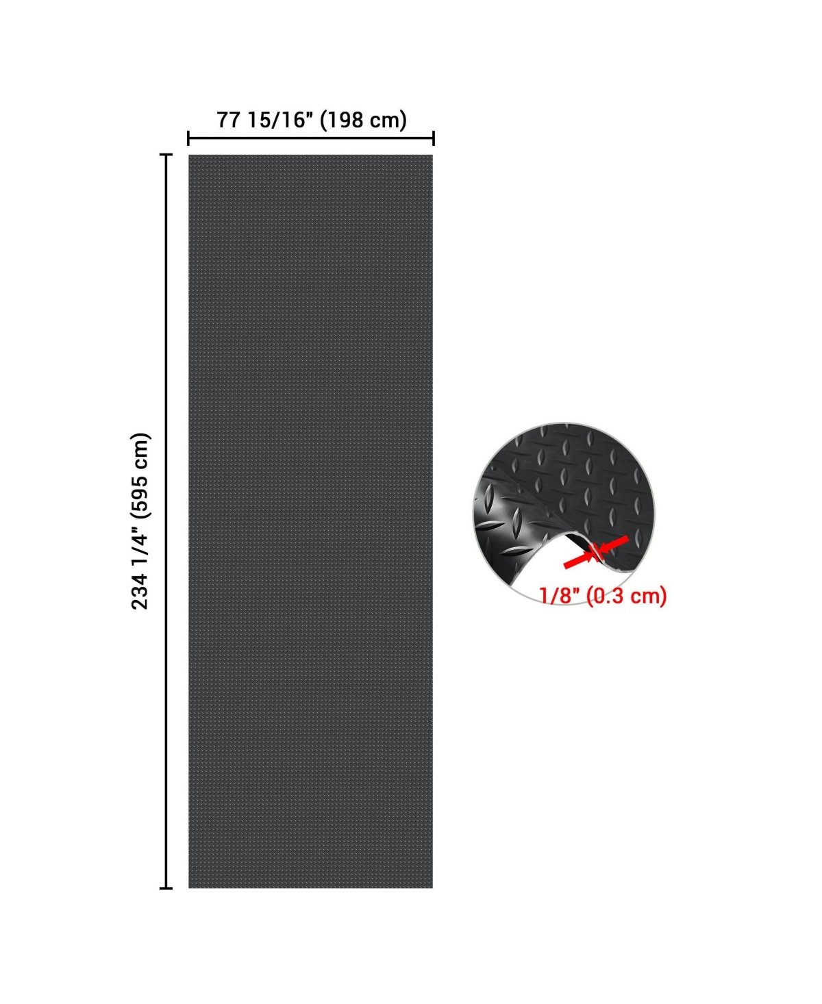 Yescom Garage Floor Mat Roll Diamond Protect Cover Trailer Pvc 3mm Thick 19.5x6.5 Ft