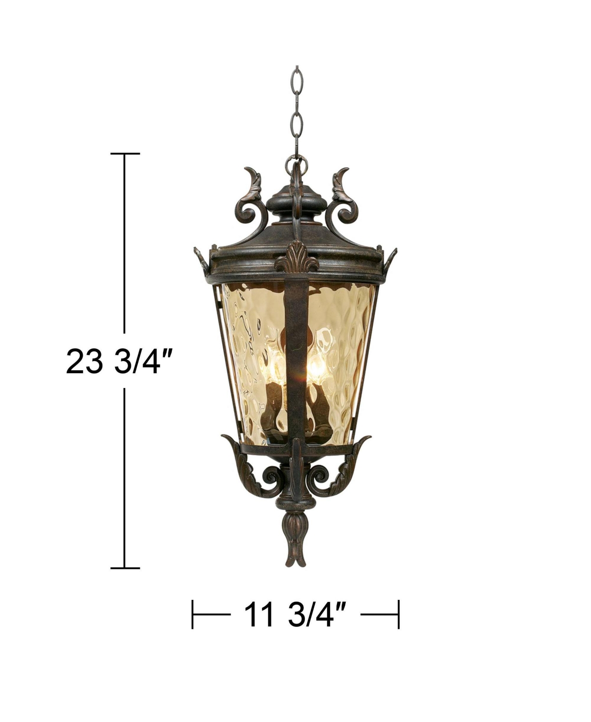 John Timberland Casa Marseille European Outdoor Ceiling Light Hanging Bronze Scroll 23 3/4