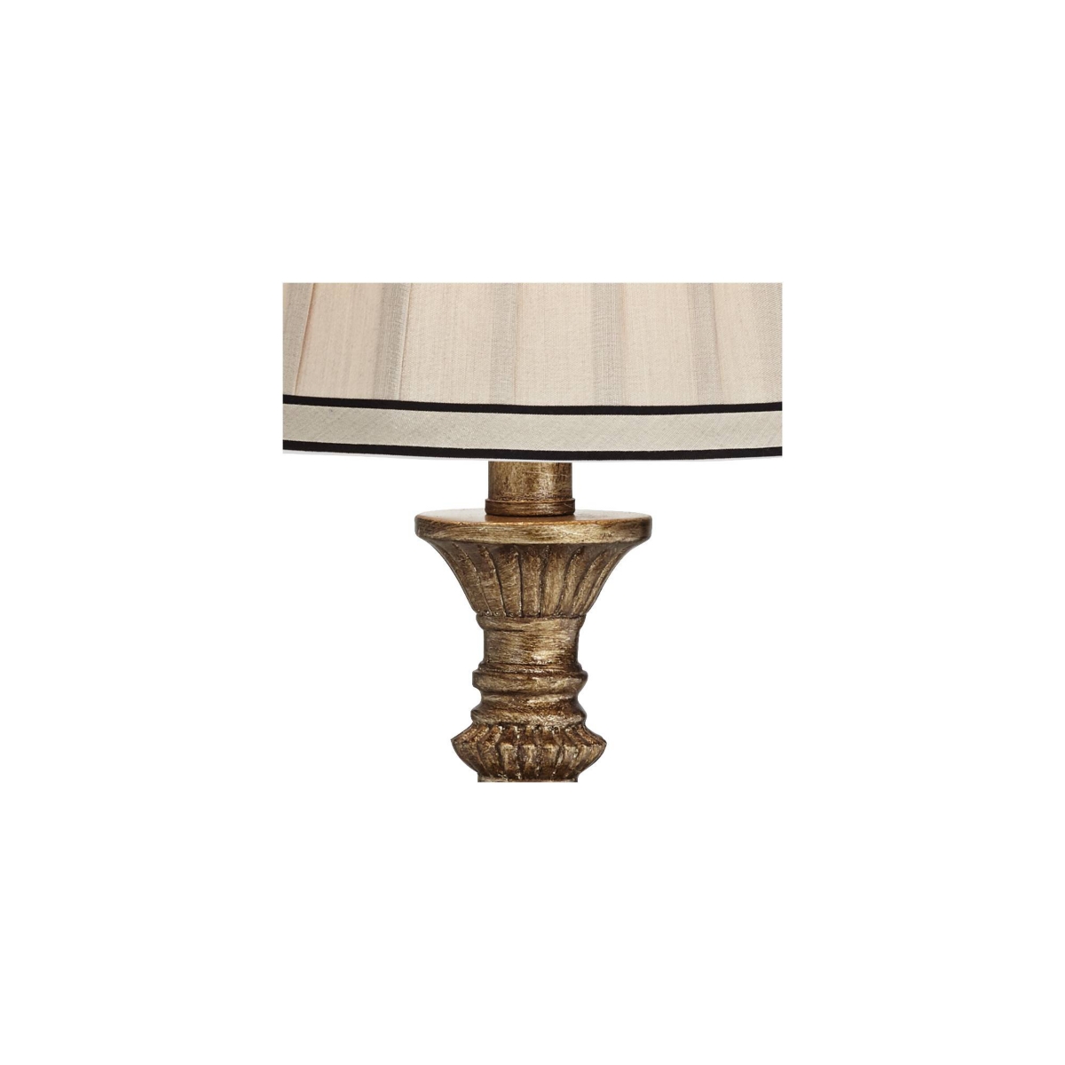 Ribbed Traditional Rustic Accent Table Lamp 18" High Antique Gold Beige Fabric Pleated Empire Shade Decor for Bedroom Living Room House Home Beds