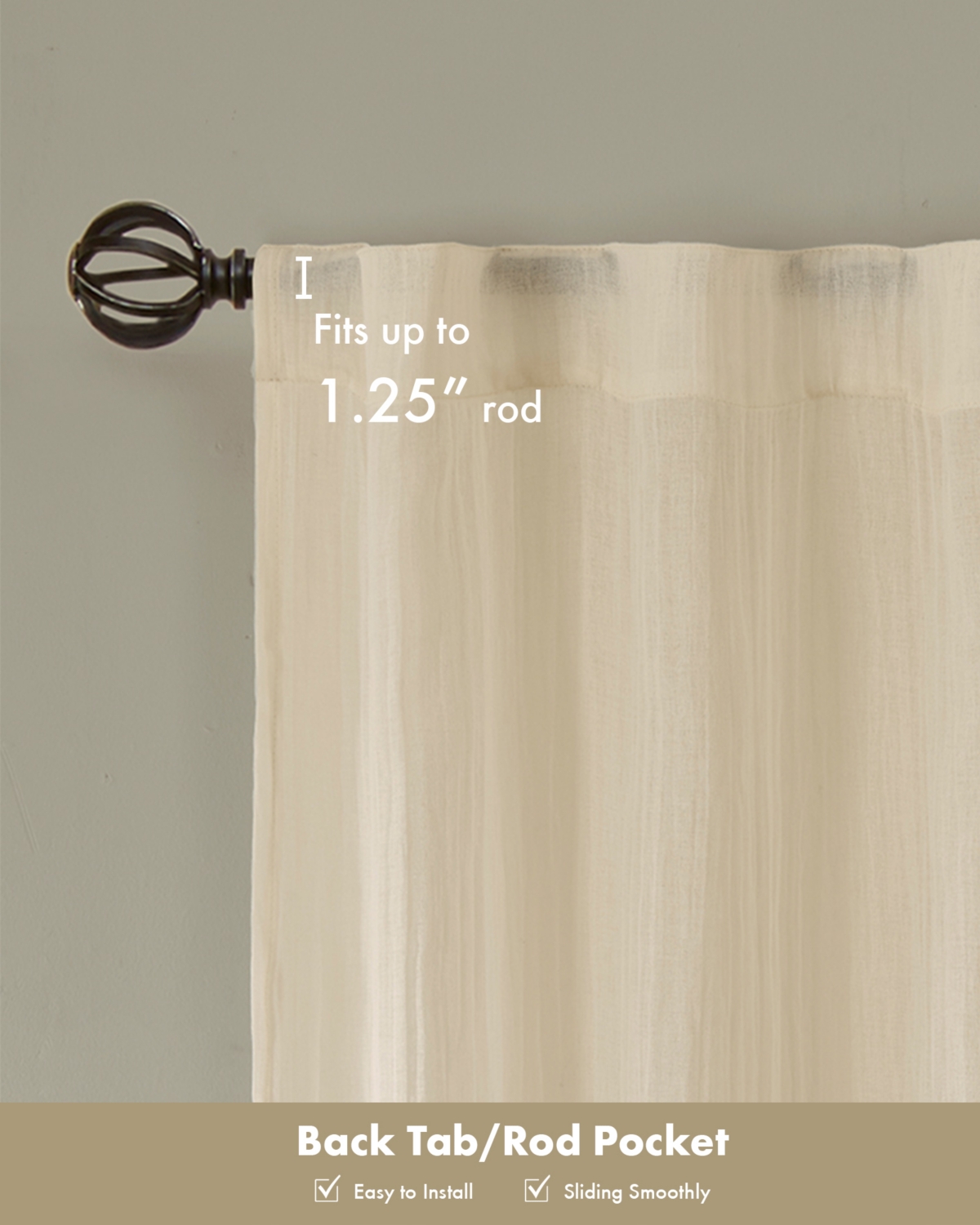 Madison Park Harper Solid Crushed Curtain Panel Pair, 42