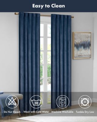 Colt Room Darkening Velvet Thermal Insulated Curtain Panel Pair