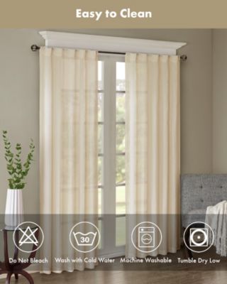 Harper Solid Crushed Curtain Panel Pair, 42"W x 84"L