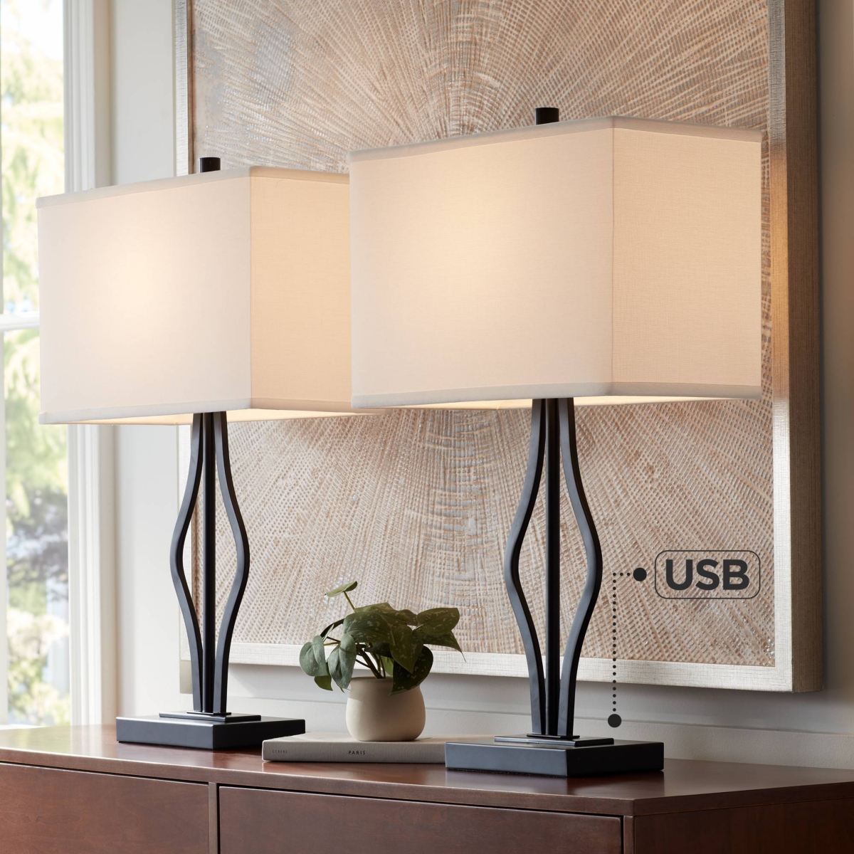 360 Lighting Ally Modern Table Lamps 26 1/2