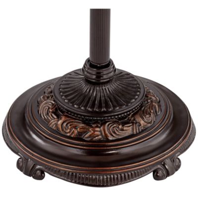 Traditional Floor Lamp 4-Light 63" Tall Lush Bronze Tortoise Glass Font Bell Shade for Living Room Reading Bedroom Office