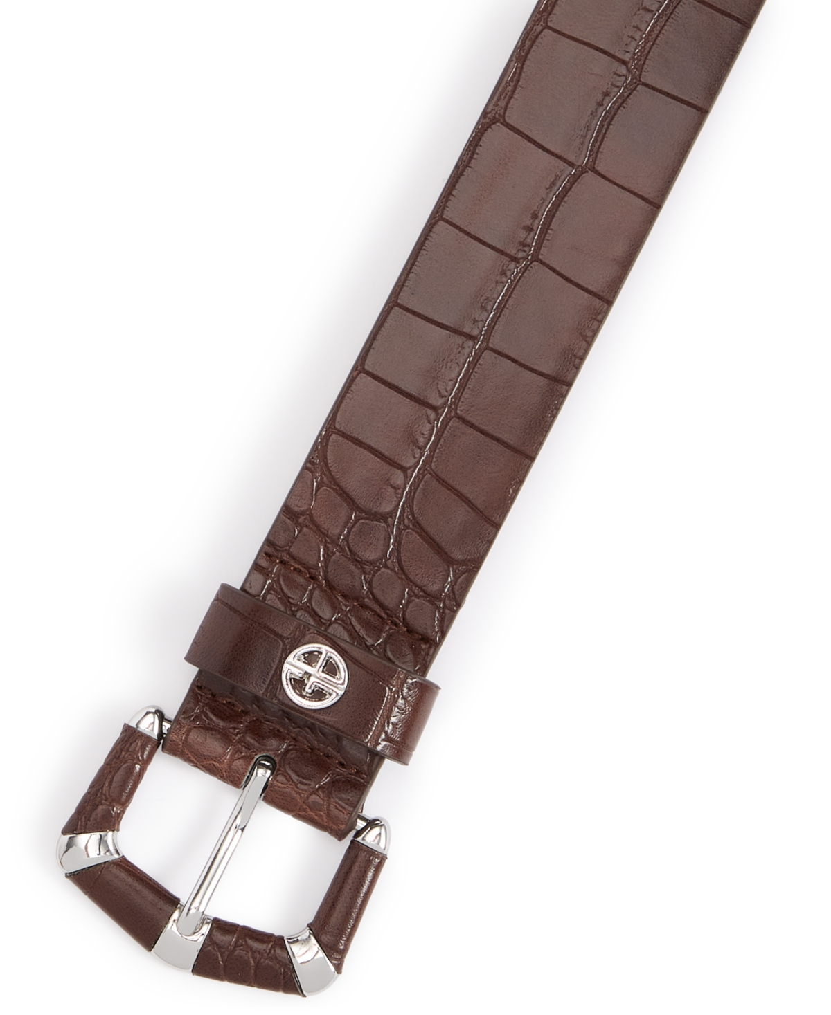Giani Bernini Women's Croc-Embossed Faux-Leather Belt