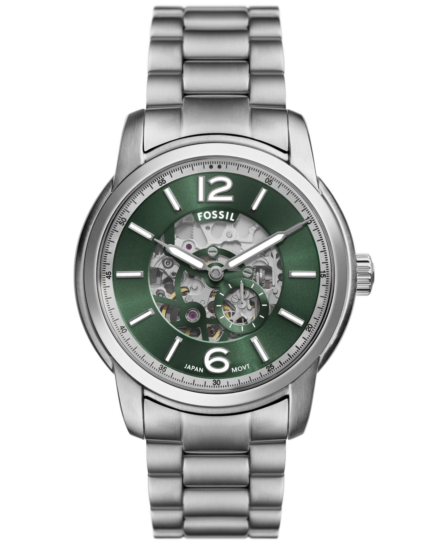 Мужские часы Fossil Heritage Automatic Stainless Steel Watch 43mm — фото 1