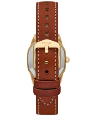 Women's Harlow Three-Hand Medium Brown Leather Watch 27mm